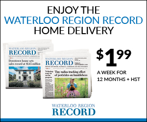 Enjoy the Waterloo Region Record Home Delivery $1.99/week for 12 months plus HST